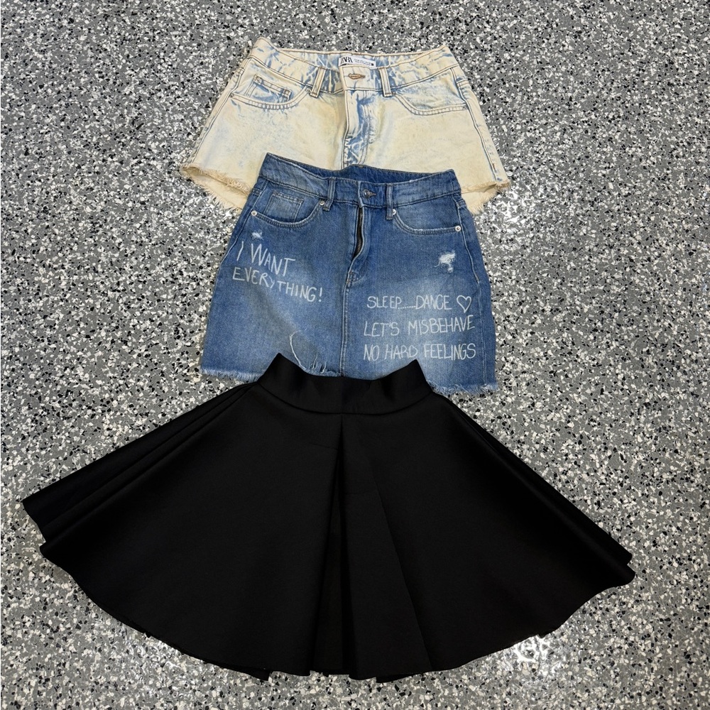Zara HM shorts hm denim skirt bar 3 skirt XS set of 3